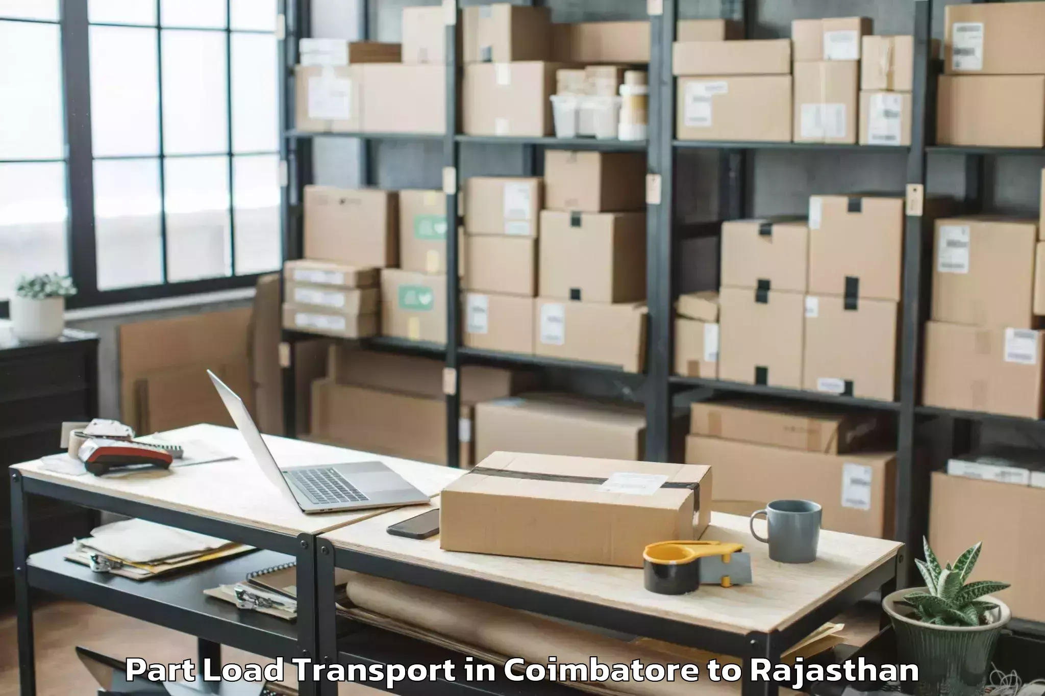 Reliable Coimbatore to Kumbhalgarh Part Load Transport